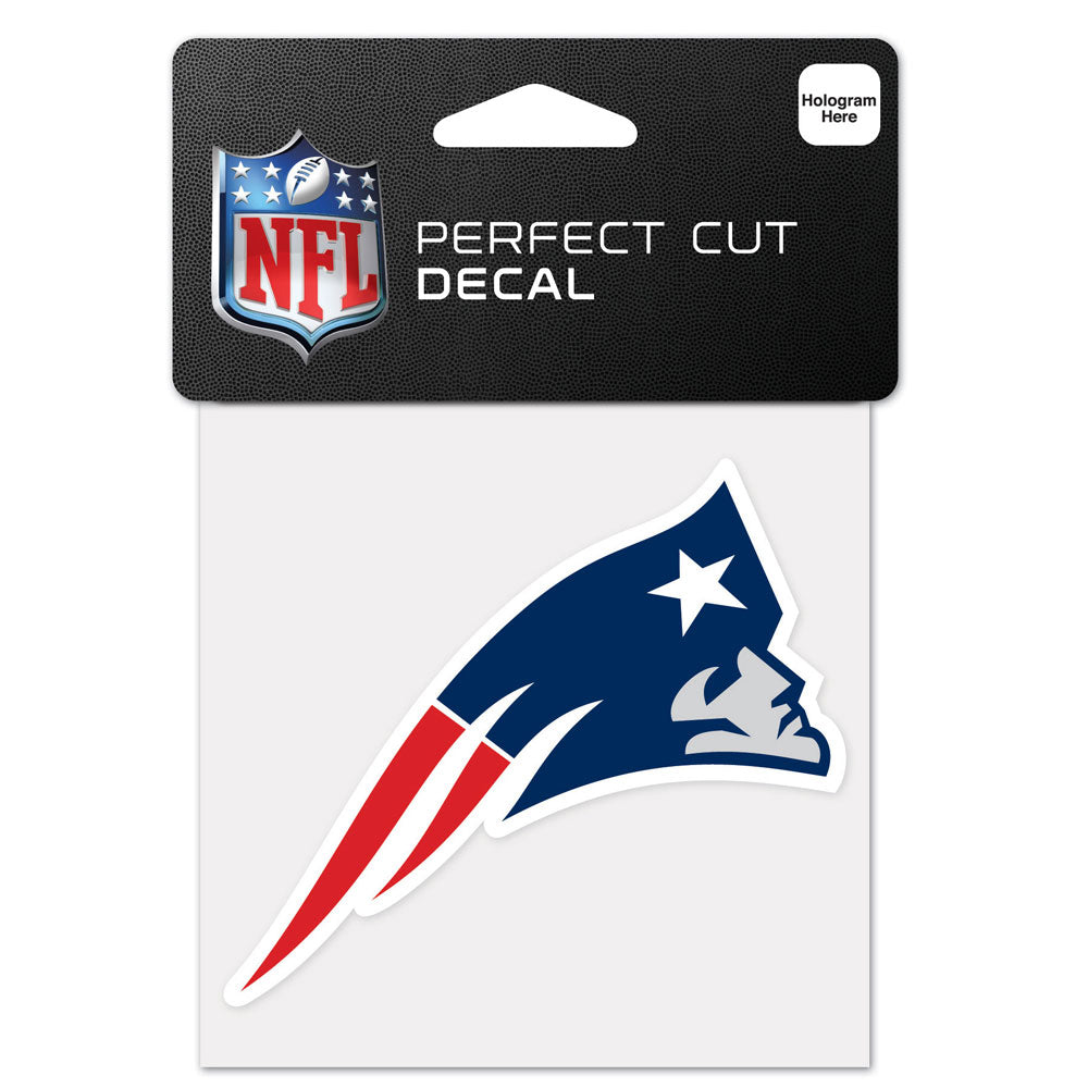 PATRIOTS DE NUEVA INGLATERRA CALCOMANÍA DE CORTE PERFECTO DE 4"X 4"