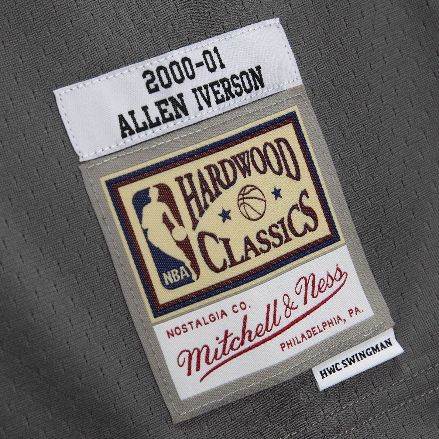 ALLEN IVERSON MEN'S MITCHELL & NESS METAL WORKS 00-01' SWINGMAN JERSEY