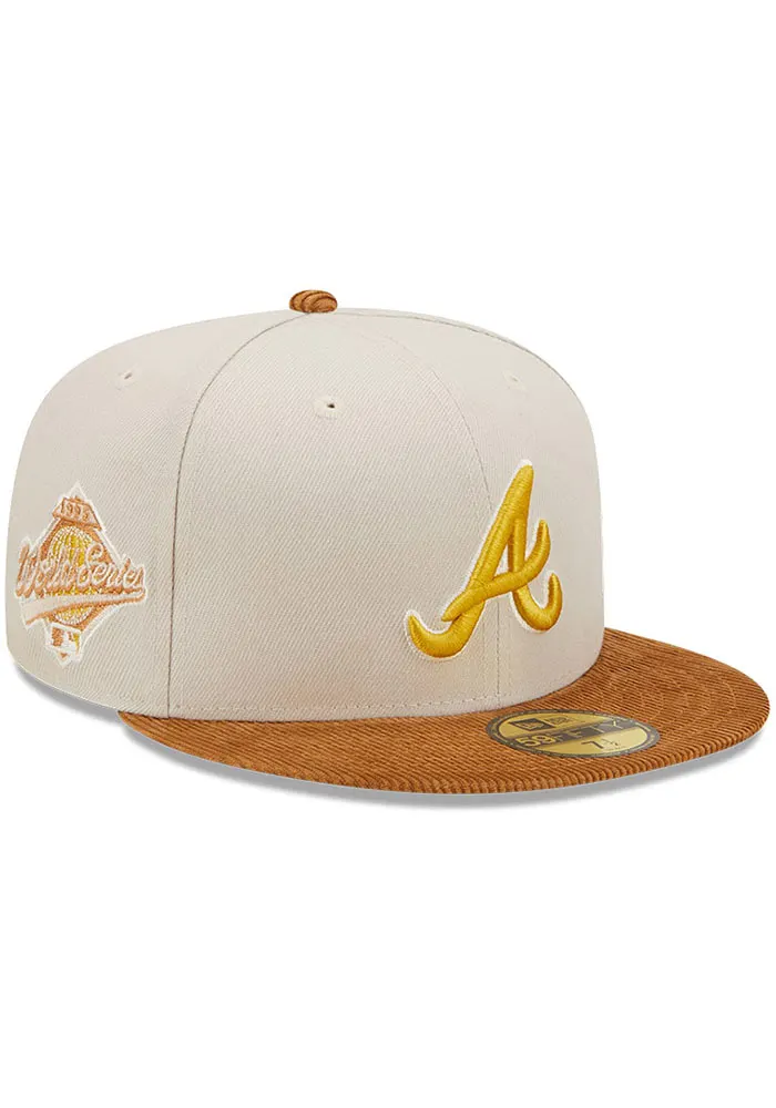 Atlanta Braves Cord Visor 59FIFTY Fitted Hat (Corduroy BRIM) 22 / 7 1/4