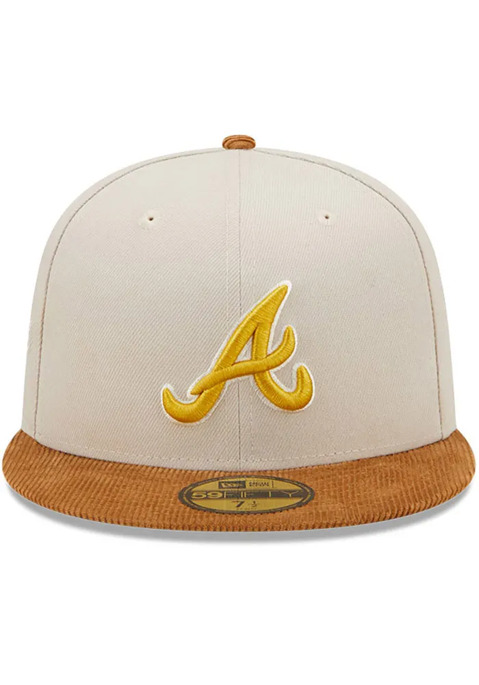 ATLANTA BRAVES CORD VISOR 59FIFTY FITTED HAT (CORDUROY BRIM)