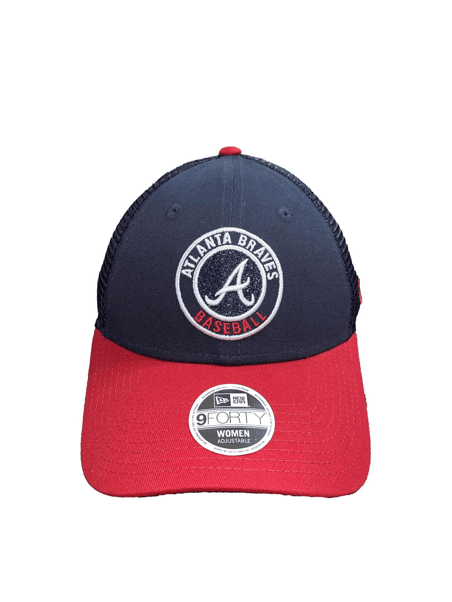 ATLANTA BRAVES WOMEN'S GLITTER 9FORTY ADJUSTABLE HAT