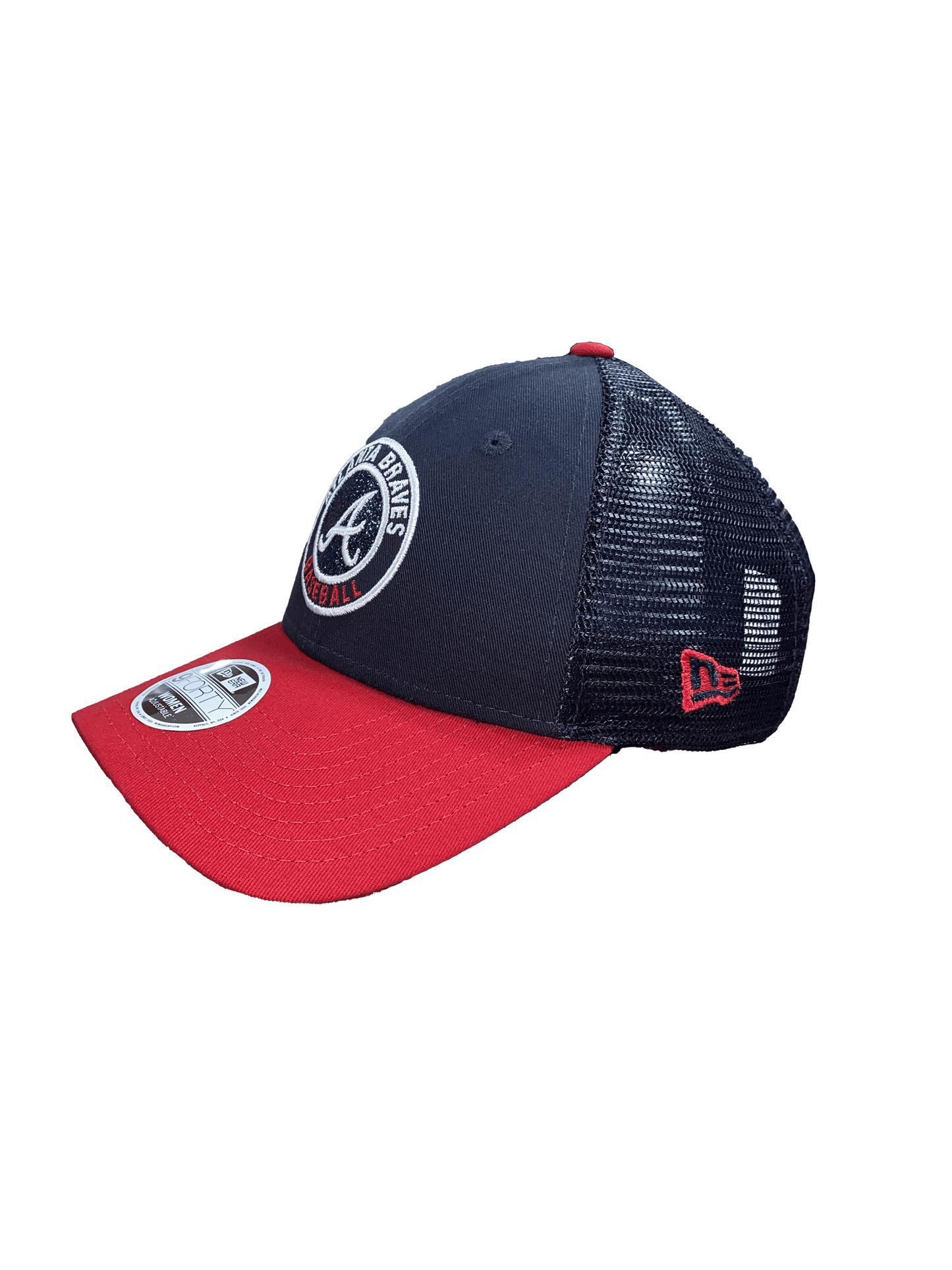ATLANTA BRAVES WOMEN'S GLITTER 9FORTY ADJUSTABLE HAT