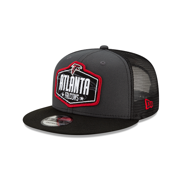 New Era Men's Graphite/Black Atlanta Falcons 2021 NFL Draft Trucker 9FIFTY Snapback Adjustable Hat