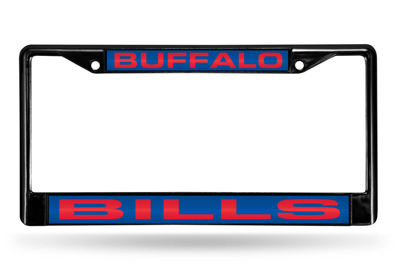 BUFFALO BILLS BLACK LASER LICENSE PLATE FRAME