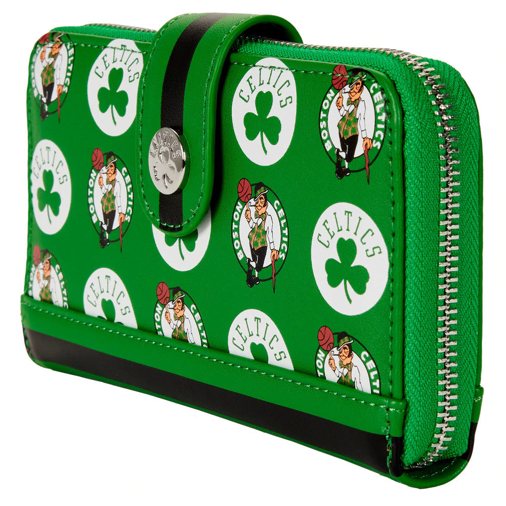 CARTERA CON CREMALLERA ALREDEDOR DEL LOGO DE LOS BOSTON CELTICS