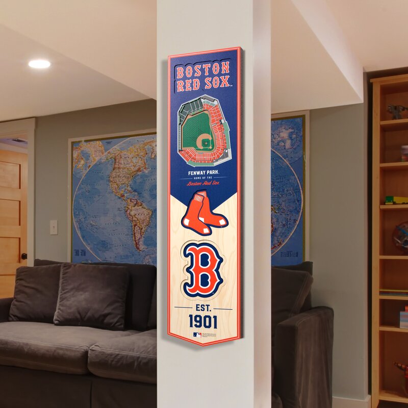 BOSTON RED SOX 3D STADIUM VIEW WOOD BANNER