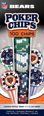 CHICAGO BEARS 100PC  POKER CHIPS