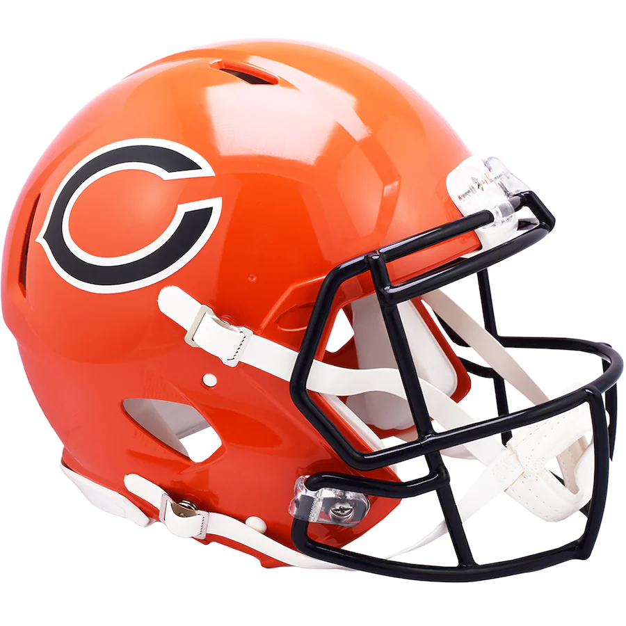 best bears football helmet Chicago Riddell SpeedFlex Rex Hurricane Chinstrap Authentic Vintage Chicago Bears Rawlings