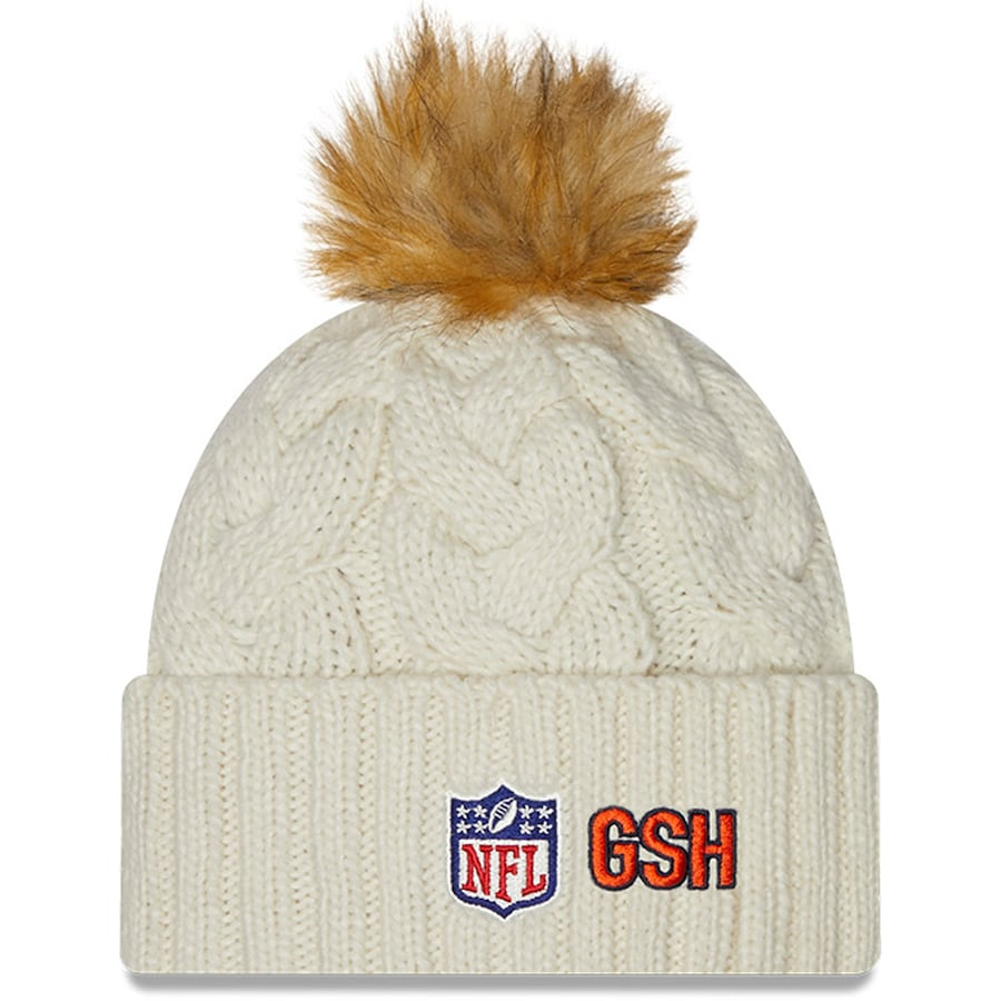 CHICAGO BEARS WOMEN'S 2022 SIDELINE CUFFED KNIT - CREAM