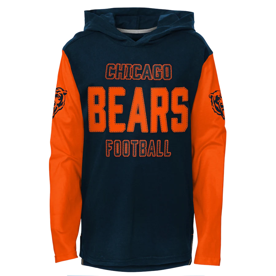 CHICAGO BEARS YOUTH HERITAGE HOODED LONG SLEEVE T-SHIRT