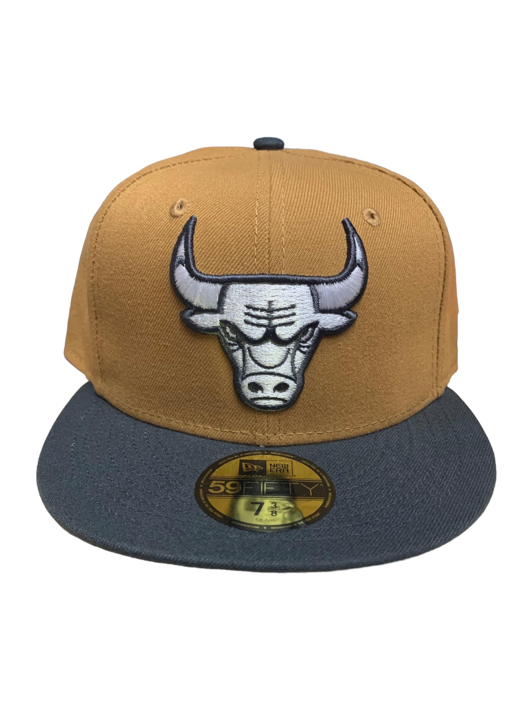 Chicago Bulls Men's 2-Tone Color Pack 59FIFTY Fitted Hat - Brown/ Charcoal LBZSTC / 7 3/4