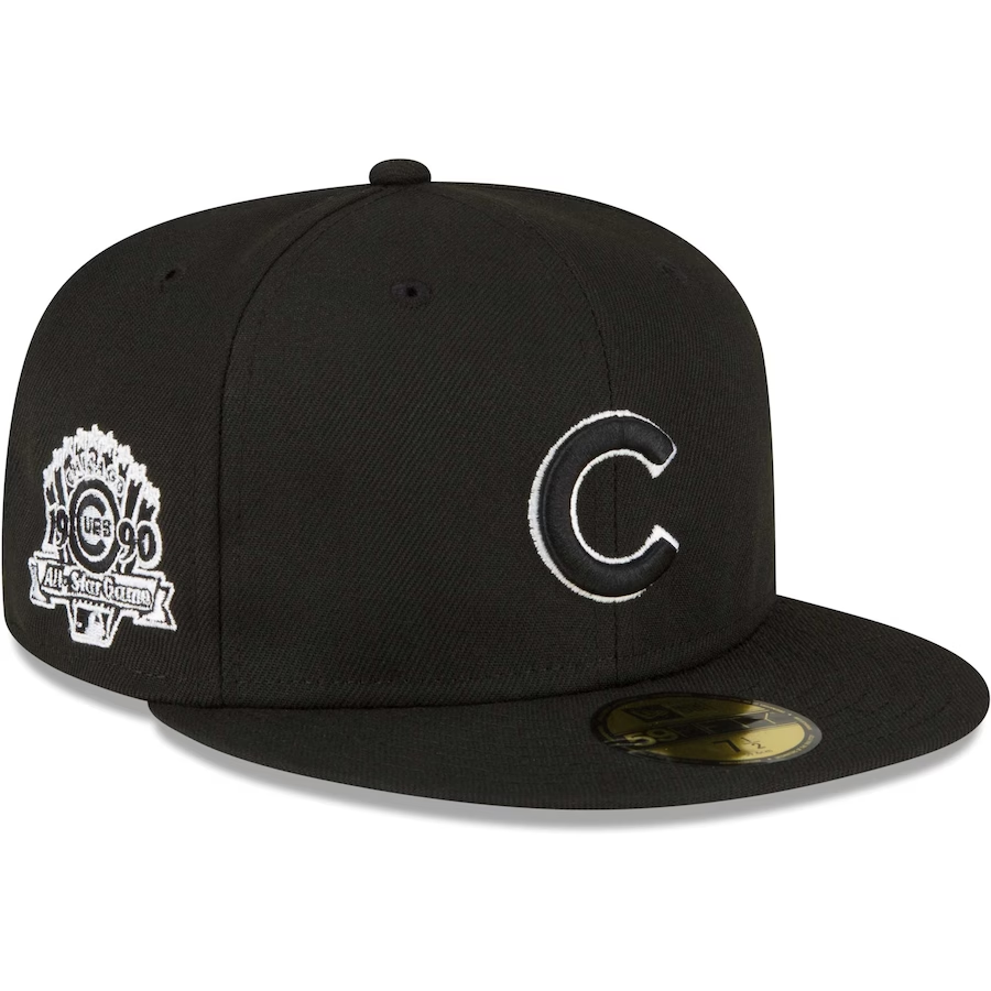 Men's New Era Black Chicago Cubs Sidepatch 59FIFTY Fitted Hat
