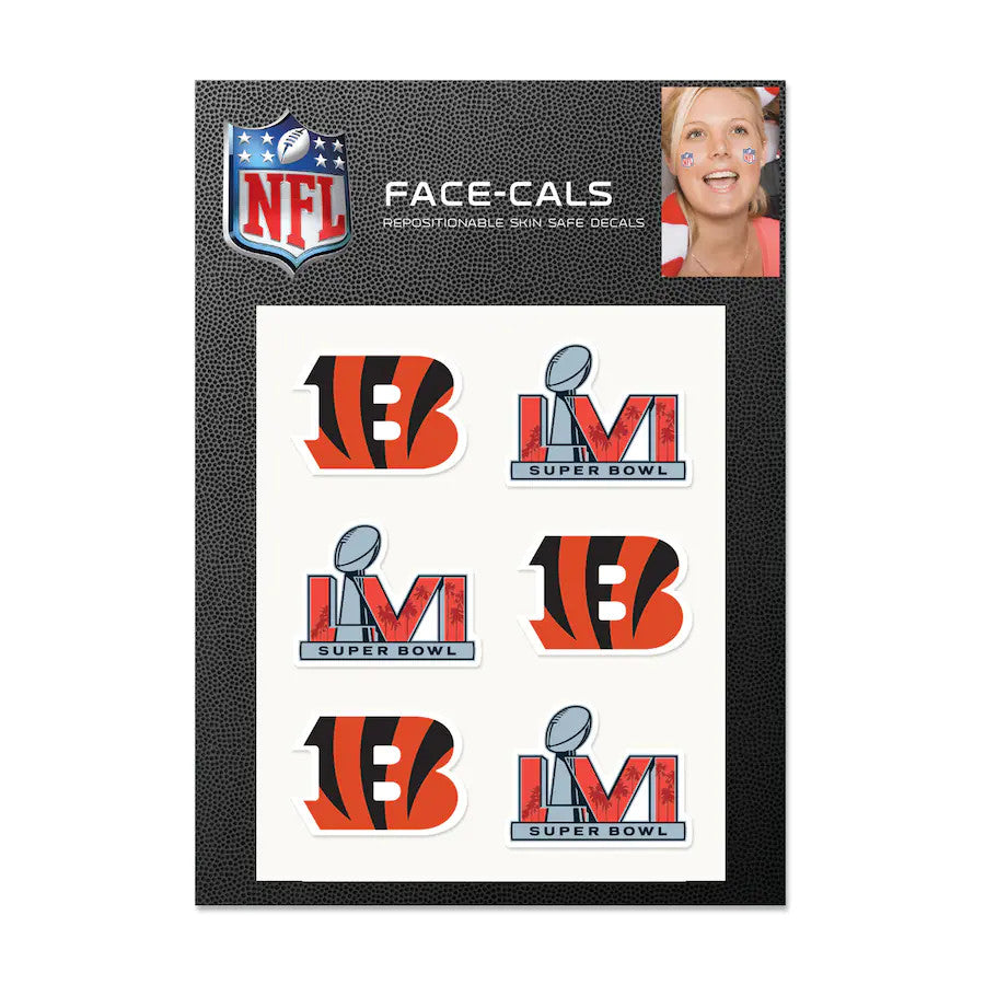 CINCINNATI BENGALS SUPER BOWL LVI FACE DECALS