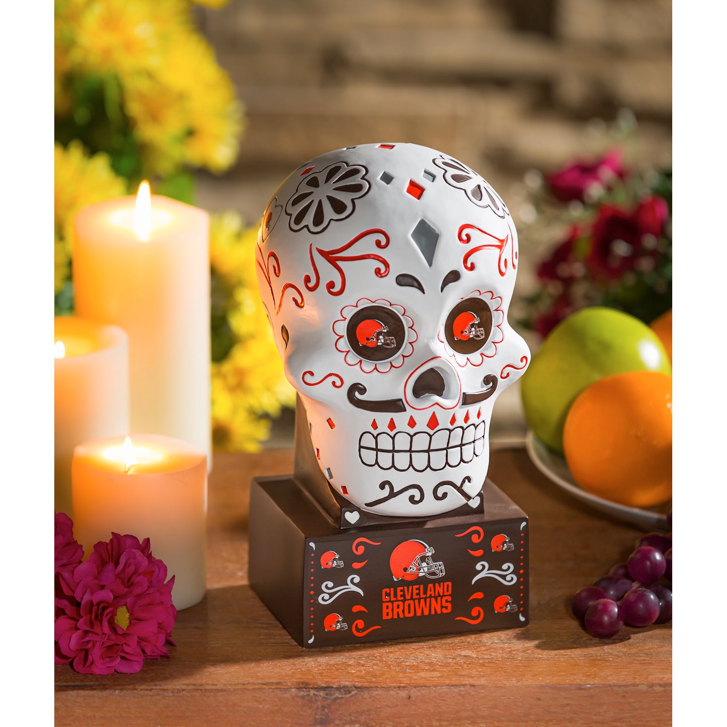 CLEVELAND BROWNS SUGAR SKULL HEAD