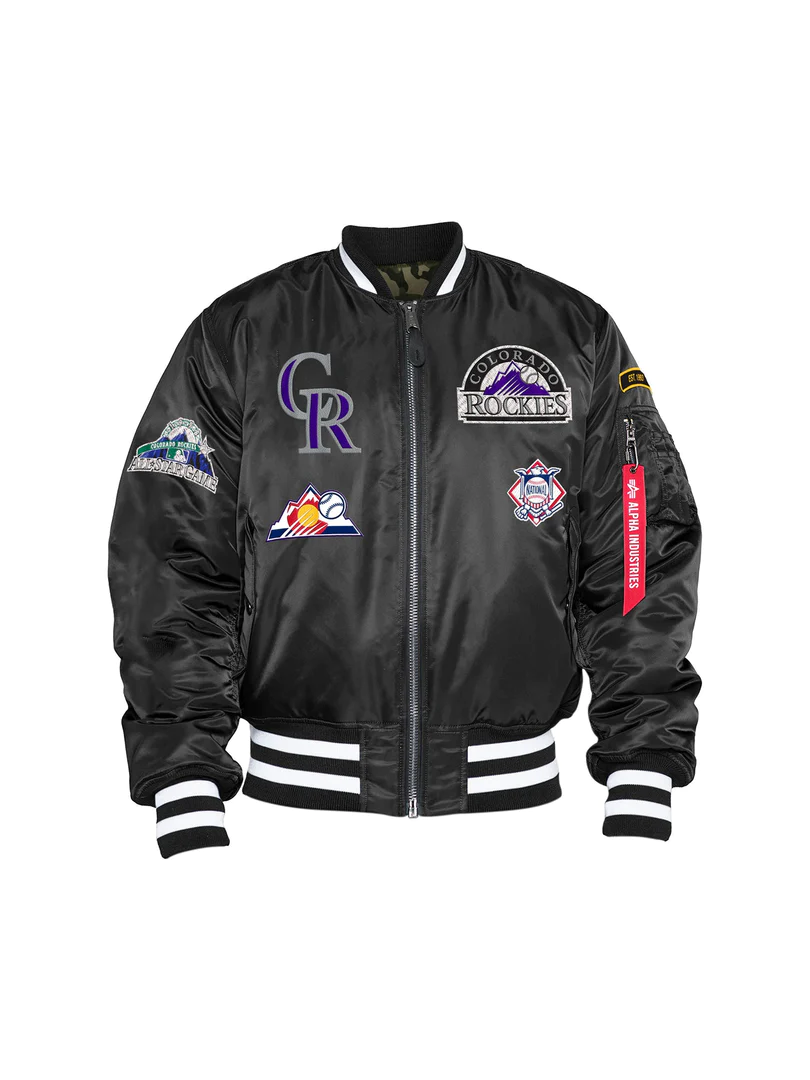 COLORADO ROCKIES MEN'S ALPHA INDUSTRIES REVERSIBLE BOMBER JACKET – JR'S  SPORTS