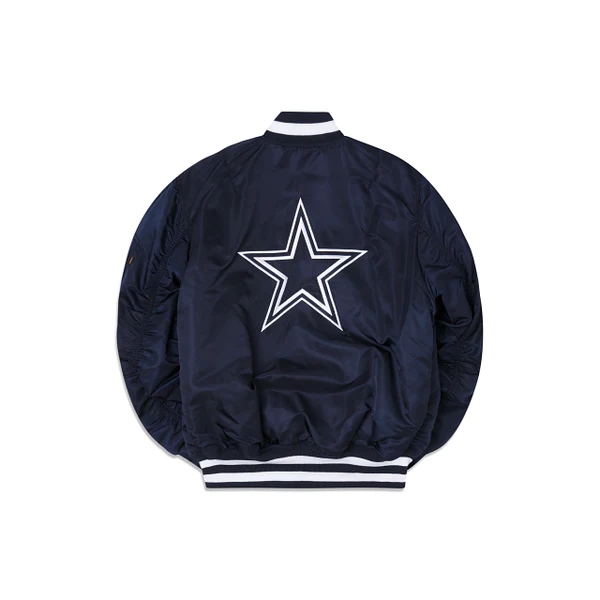 DALLAS COWBOYS NEW ERA ALPHA INDUSTRIES REVERSIBLE BOMBER JACKET