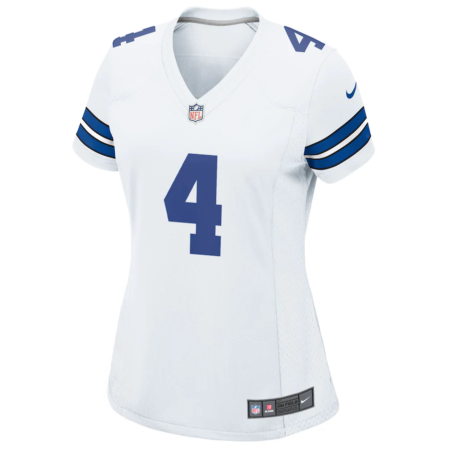 DALLAS COWBOYS DAK PRESCOTT WOMEN'S GAME NIKE JERSEY - WHITE