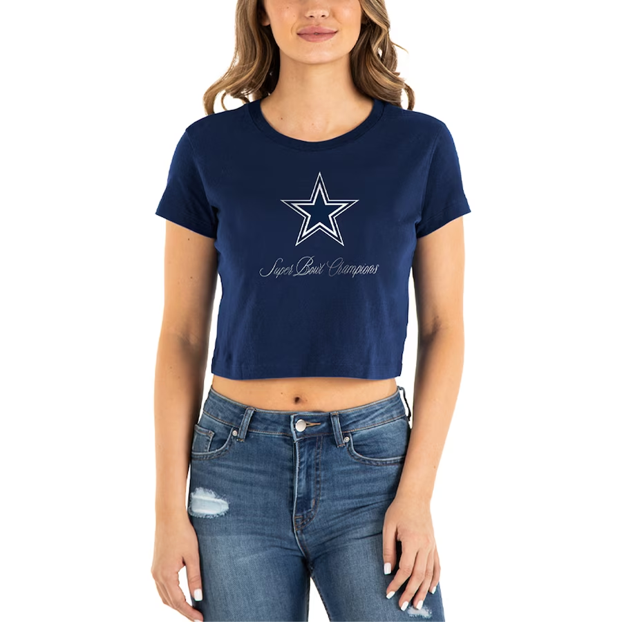 DALLAS COWBOYS WOMEN'S HISTORIC CHAMPS CROP TOP - Main Image