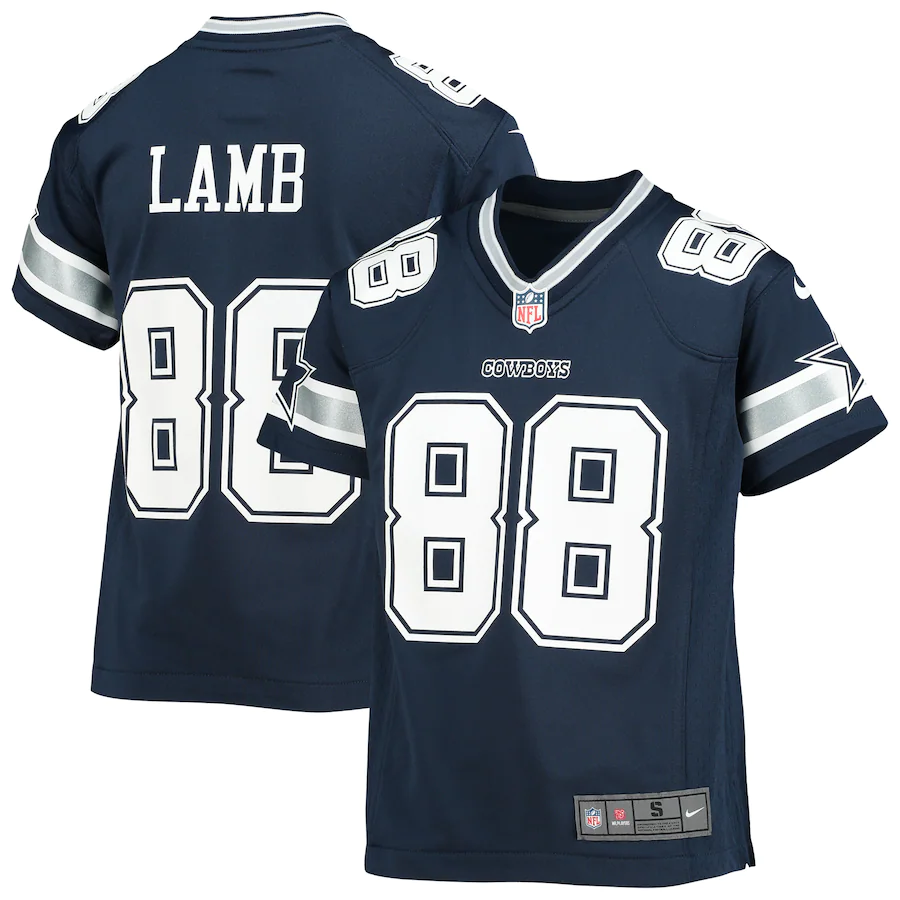 DALLAS COWBOYS YOUTH CEEDEE LAMB NIKE GAME JERSEY - NAVY