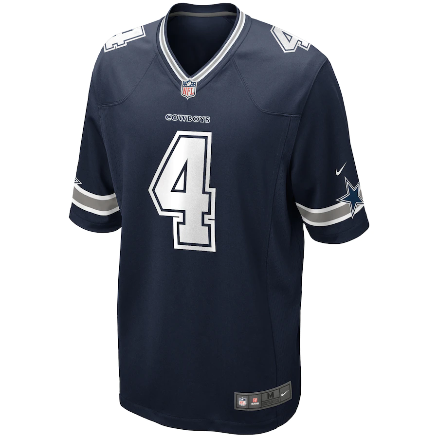 DALLAS COWBOYS YOUTH DAK PRESCOTT GAME NIKE JERSEY - NAVY