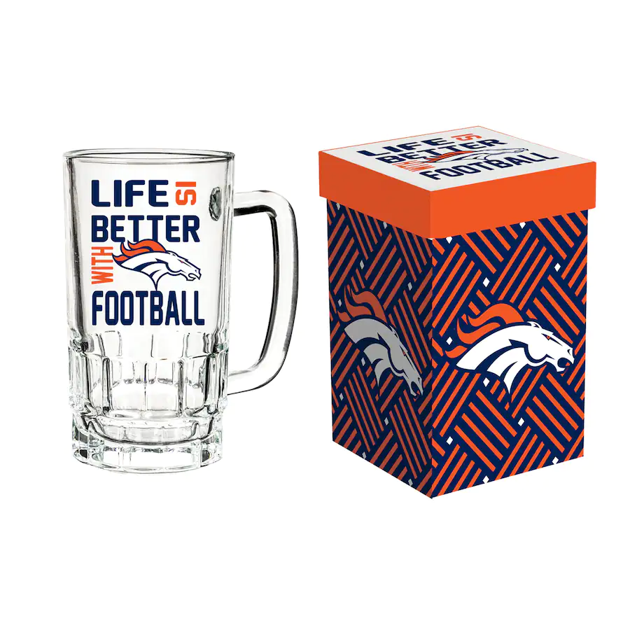 TAZA TANKARD CON CAJA DENVER BRONCOS