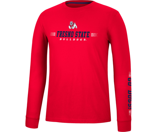 FRESNO STATE BULLDOGS LONG SLEEVE SPACKLER T-SHIRT - RED