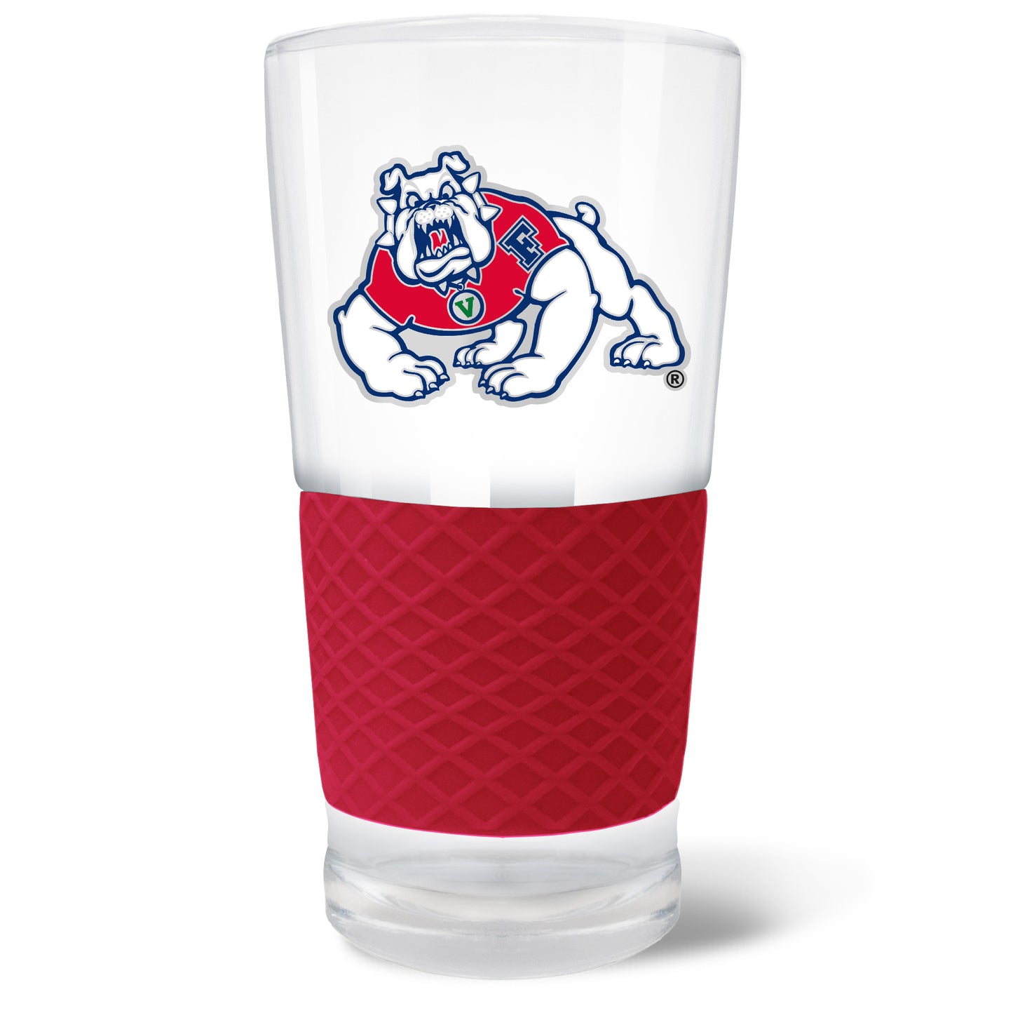 FRESNO STATE SCORE GLASS PINT