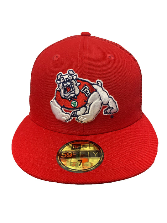 FRESNO STATE BULLDOGS TRUCKER CUSTOM 59FIFTY FITTED HAT - RED