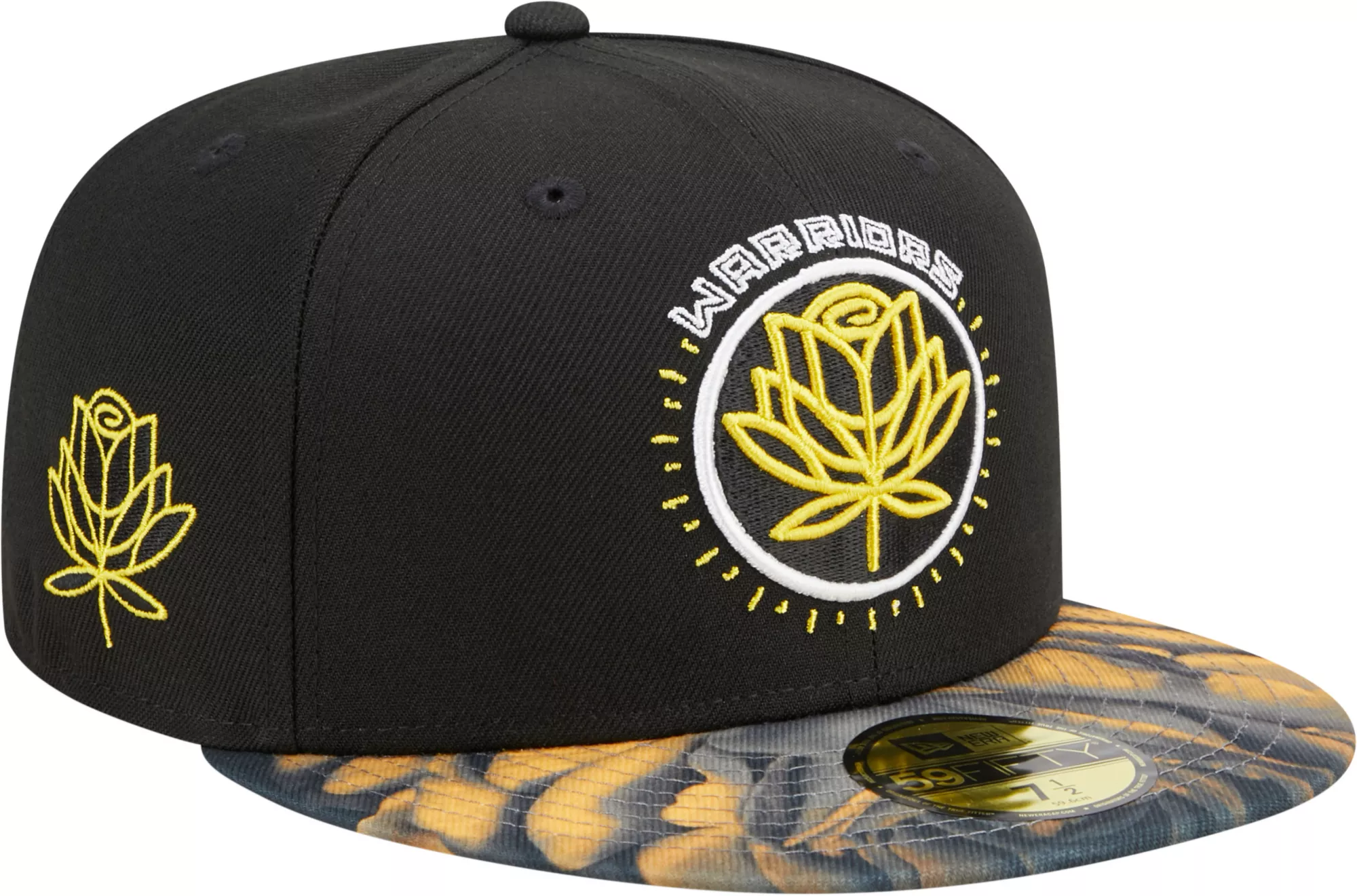 Men's New Era Black/Gold Golden State Warriors 2021/22 City Edition City  Edition Official 59FIFTY Fitted Hat