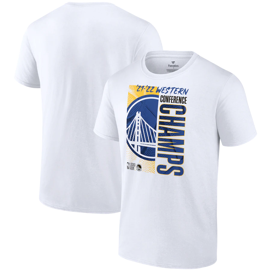 CAMISETA DE LOS CAMPEONES DE LA CONFERENCIA 2022 DE GOLDEN STATE WARRI JR S SPORTS