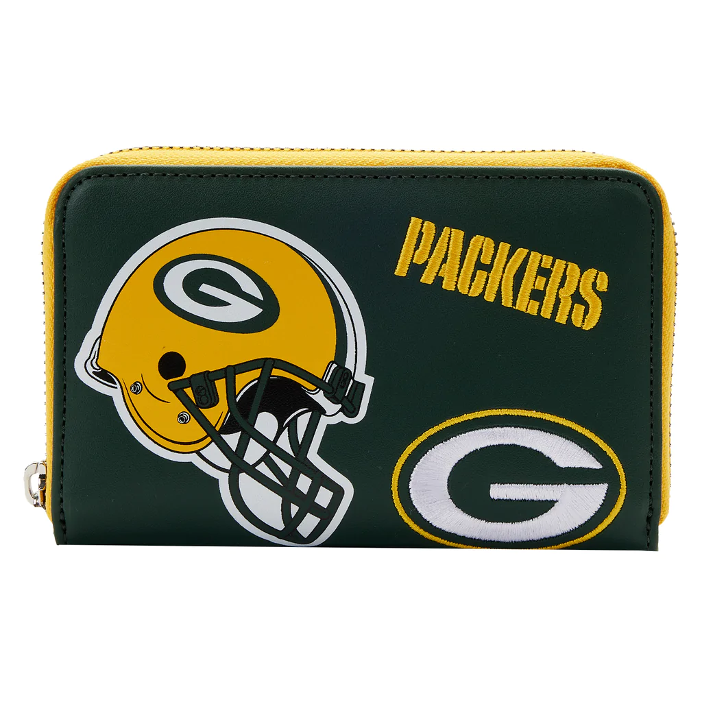 NFL Greenbay Packers Patches Zip Around Wallet