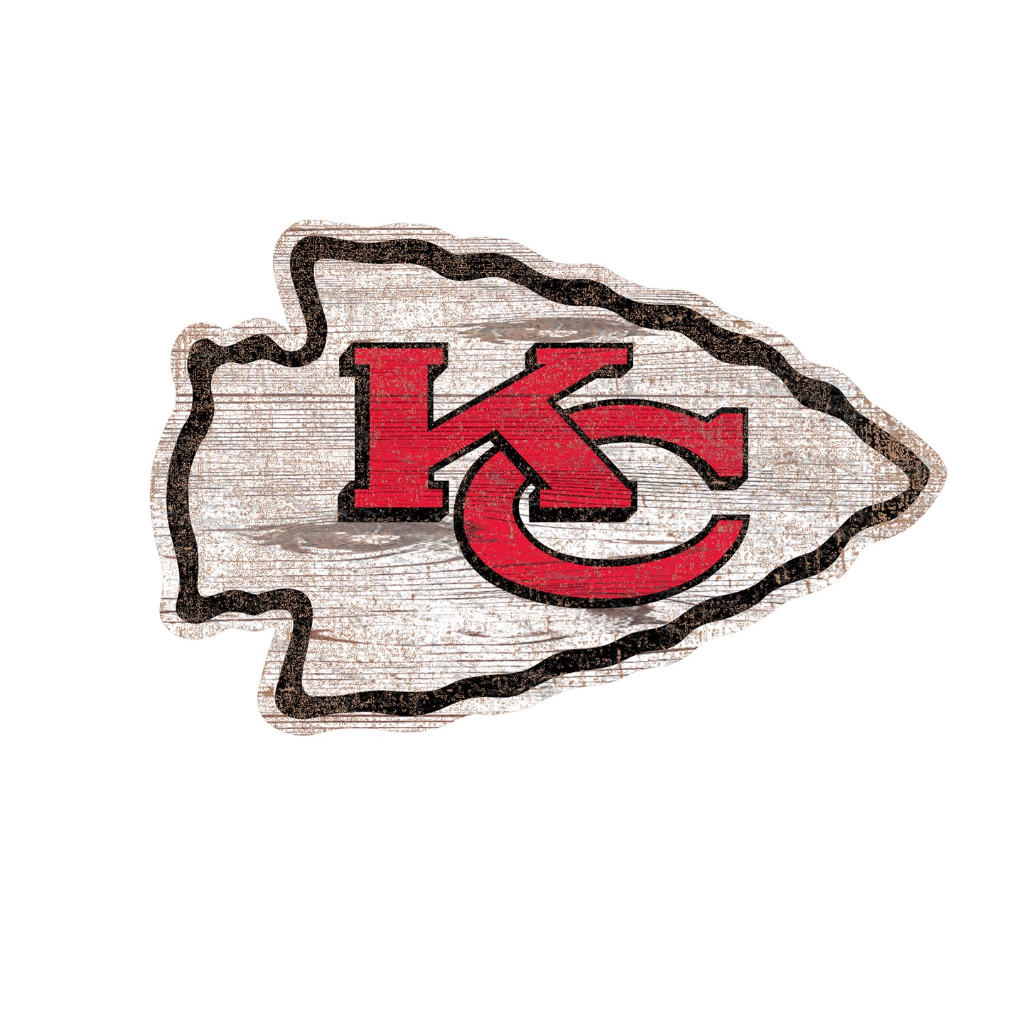 KANSAS CITY CHIEFS DISTRESSED LOGO CUT OUT