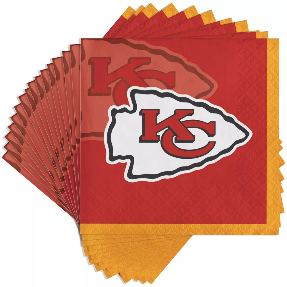 KANSAS CITY CHIEFS PARTY NAPKINS - 16 COUNT