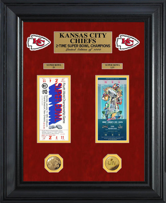 KANSAS CITY CHIEFS SUPER BOWL CHAMPIONS COLECCIÓN DE BOLETOS CON MONEDAS DE ORO DELUXE