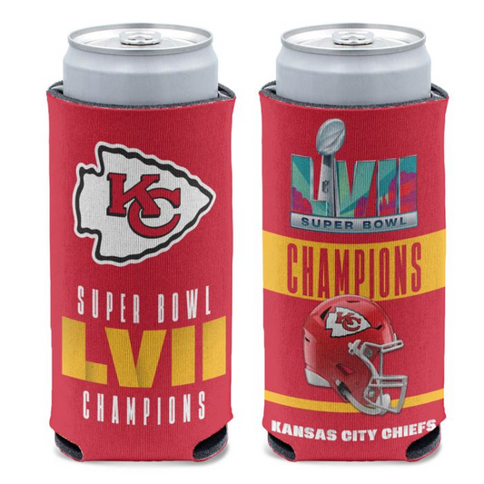 KANSAS CITY CHIEFS SUPER BOWL LVII CHAMPIONS 12 OZ SLIM CAN COOLER