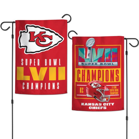 KANSAS CITY CHIEFS SUPER BOWL LVII CHAMPIONS 2-SIDED 12.5" X 18" GARDEN FLAG
