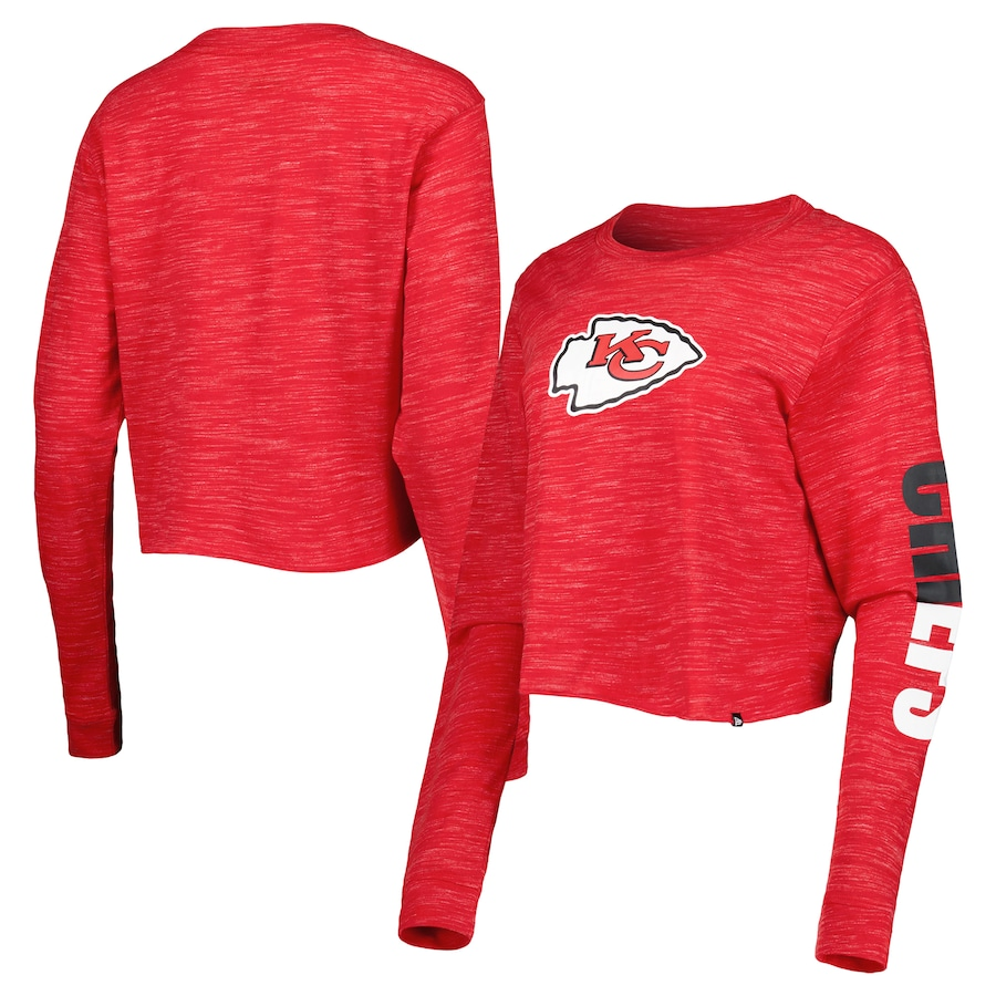 KANSAS CITY CHIEFS MUJER SPACE DYE CROP TOP MANGA LARGA