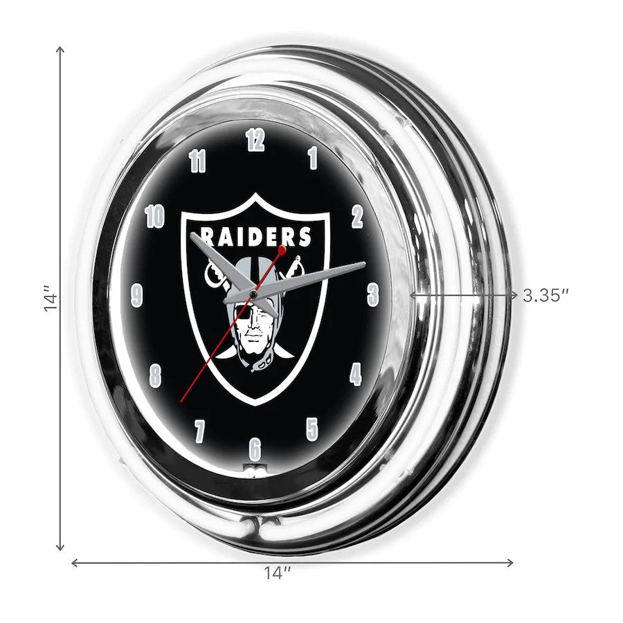 RELOJ DE NEÓN DE 14" LAS VEGAS RAIDERS