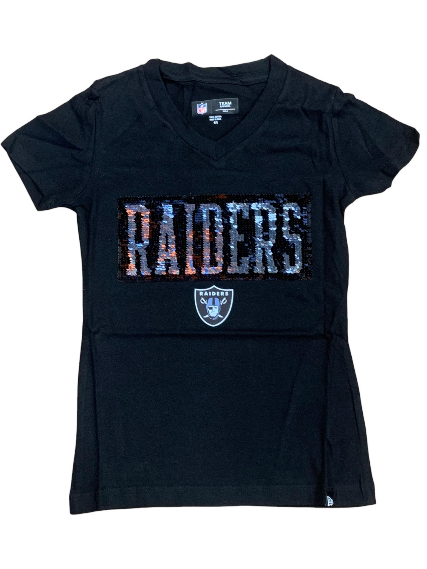 CAMISETA LENTEJUELAS EQUIPO LAS VEGAS RAIDERS NIÑA