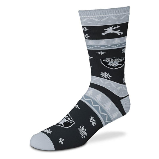 LAS VEGAS RAIDERS HOLIDAY PATTERN CREW SOCKS