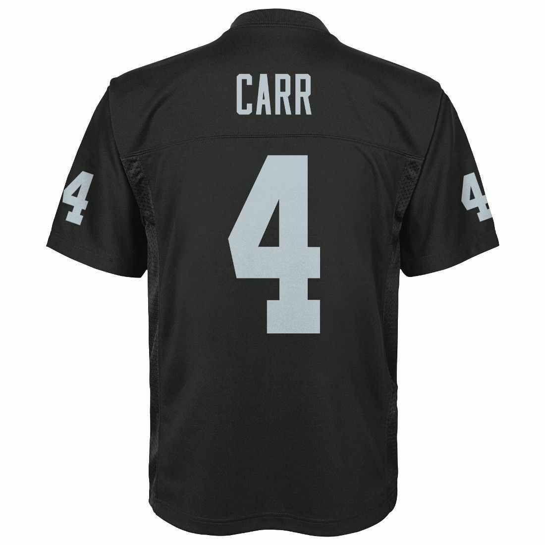 LAS VEGAS RAIDERS DEREK CARR KIDS MID TIER JERSEY - BLACK