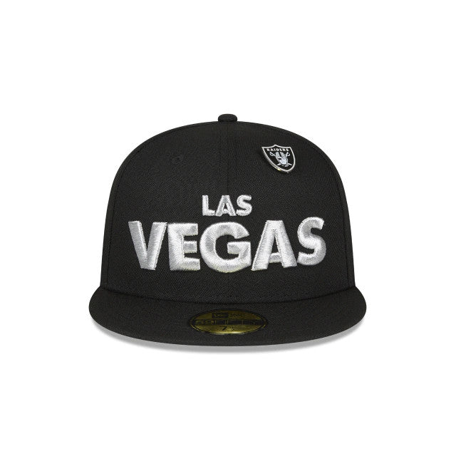 LAS VEGAS RAIDERS LEATHER PIN 59FIFTY FITTED
