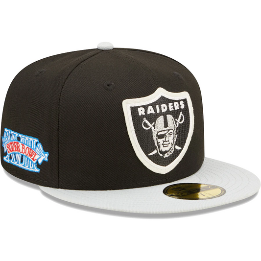 LAS VEGAS RAIDERS LETTERMAN 59FIFTY FITTED HAT - BLACK/GRAY