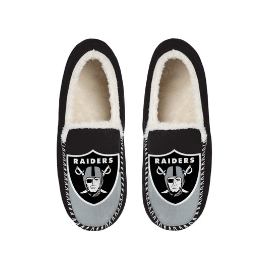 LAS VEGAS RAIDERS MEN'S COLOR BLOCK MOCCASINS