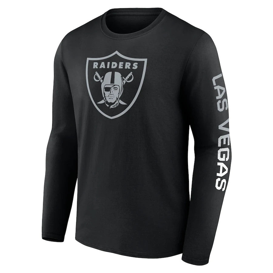 CAMISETA DE MANGA LARGA PARA HOMBRE LAS VEGAS RAIDERS CON SIGNO TRANSPARENTE