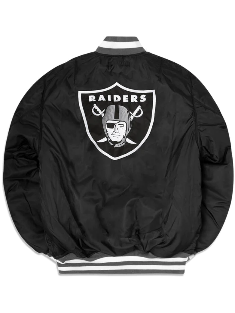 LAS VEGAS RAIDERS MEN'S NEW ERA ALPHA INDUSTRIES REVERSIBLE BOMBER JACKET