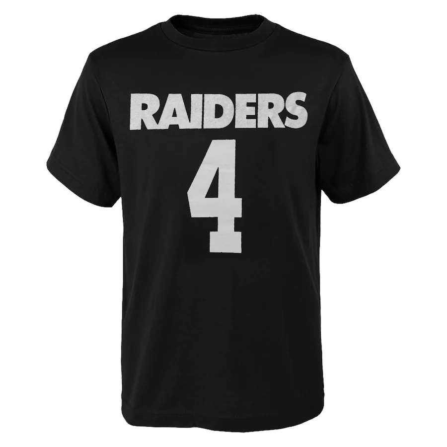 LAS VEGAS RAIDERS YOUTH DEREK CARR MAINLINER NAME AND NUMBER T-SHIRT