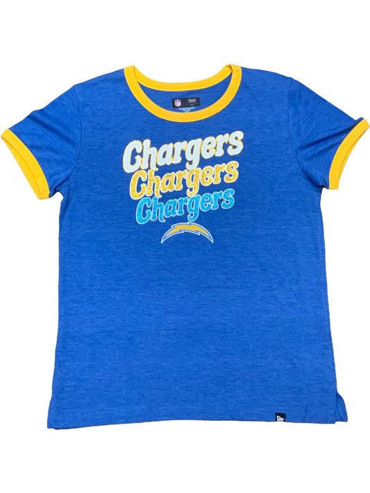 LOS ANGELES CHARGERS GIRLS TRIPLE TEAM TEE