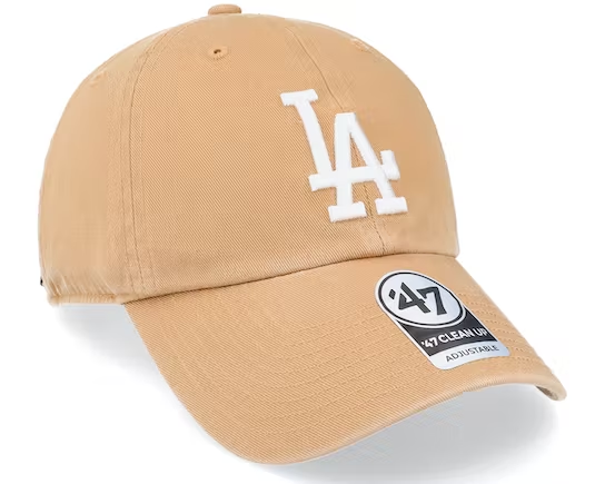 LOS ANGELES DODGERS '47 BRAND CLEAN UP ADJUSTABLE HAT - CAMEL