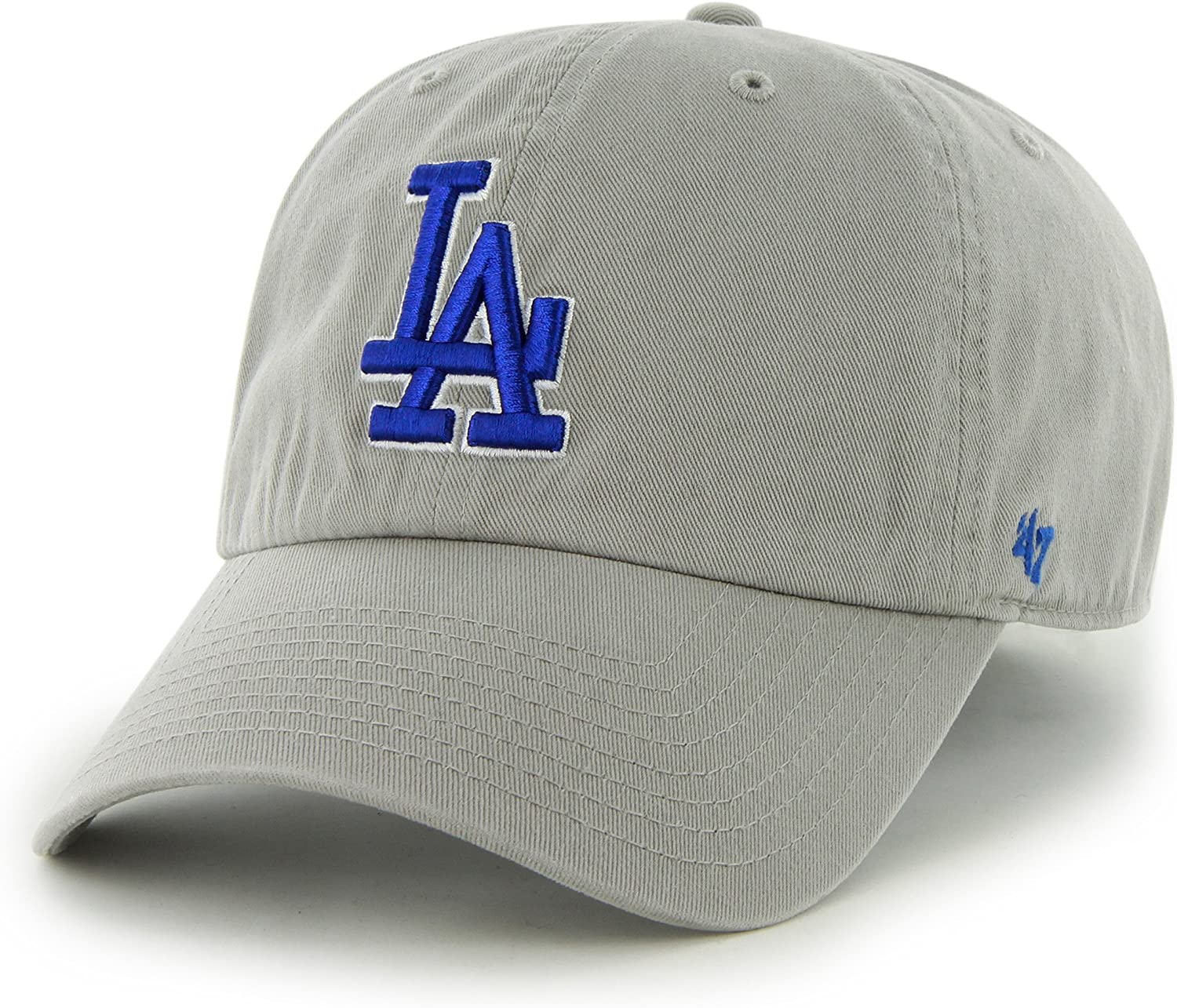 LOS ANGELES DODGERS ADJUSTABLE 47 BRAND CLEAN UP HAT GREY/TEAM